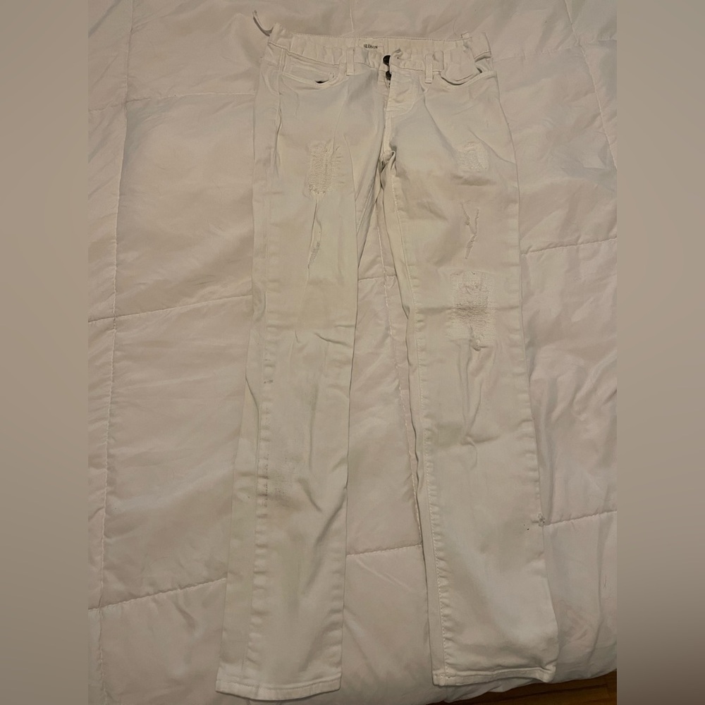 Hudson Jeans skinny white with exposed seams size 24 button fly